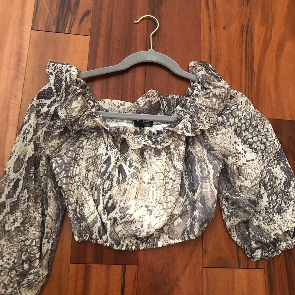 Snakeskin crop top